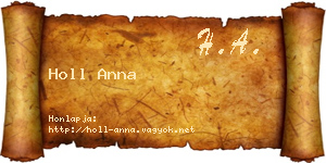 Holl Anna névjegykártya
